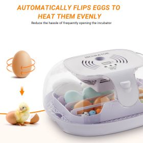 Incubators for Hatching Eggs, 360 Degree View, 16 Eggs Incubator with Automatic Egg Turning