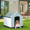 28.5'' Large Plastic Dog House Outdoor Indoor Doghouse Puppy Shelter Water Resistant Easy Assembly Sturdy Dog Kennel