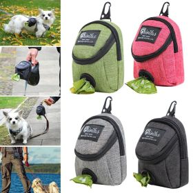 Pet Dog treat pouch Portable Multifunction Dog training bag Outdoor Travel Dog Poop Bag Dispenser Durable Pet accessories (Color: green)