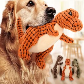 1 Random Color Stuffed Dinosaur Dog Sounding Toy; Dog Training Toy; dog chew toy (Color: green, size: 9.84 inch)